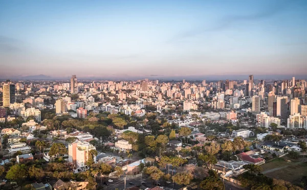 Günbatımı Curitiba Parana Brezilya Curitiba Şehrin Havadan Görünümü — Stok fotoğraf