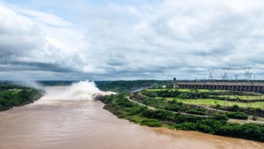 Spillway of Itaipu Dam - Brazil and Paraguay Border clipart