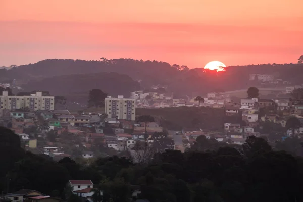 Vista Aérea Ciudad Curitiba Atardecer Curitiba Paraná Brasil — Foto de Stock