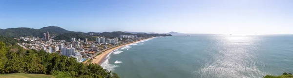 Vista Aérea Panorâmica Cidade Itajai Praia Brava Balneario Camboriu Santa — Fotografia de Stock