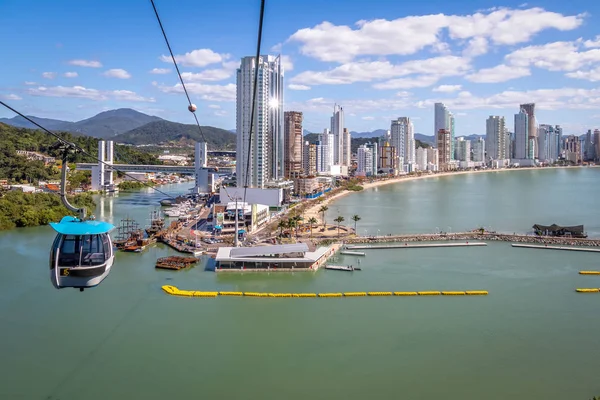 Aerial View Balneario Camboriu City Cable Cars Balneario Camboriu Santa — Stock fotografie