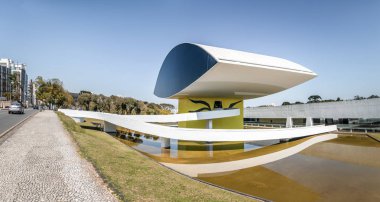 CURITIBA, BRAZIL - Aug 28, 2017: Oscar Niemeyer Museum - Curitiba, Parana, Brazil clipart