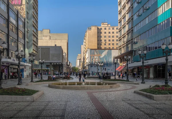 Curitiba Brazylia Sierpnia 2017 Flower Street Rua Das Flores Centrum — Zdjęcie stockowe