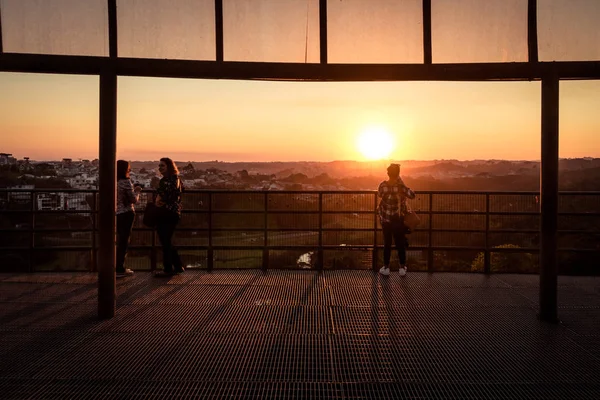 Pôr Sol Miradouro Parque Tangua Curitiba Paraná Brasil — Fotografia de Stock