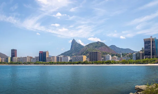 Hotel Panorama Hory Corcovado Pozadí Rio Janeiro Brazílie — Stock fotografie