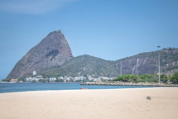 Spiaggia Aterro Flamengo Sugar Loaf Mountain Rio Janeiro Brasile — Foto Stock