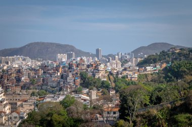 Şehir merkezinde Rio de Janeiro Santa Teresa Hill - Rio de Janeiro, Brezilya havadan görünümü