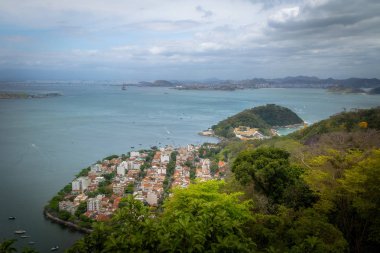 Guanabara Körfezi, Urca ve Sao Joao Fortress - Rio de Janeiro, Brezilya havadan görünümü