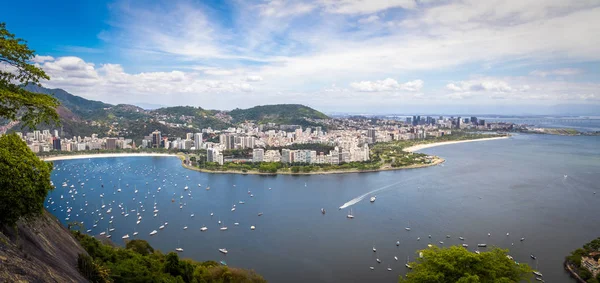 Panorámás Légi Felvétel Rio Janeiro Guanabara Öböl Rio Janeiro Brazília — Stock Fotó