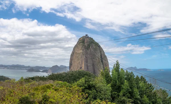 Montaña Pan Azúcar Vista Aérea Bahía Guanabara Desde Urca Hill — Foto de Stock