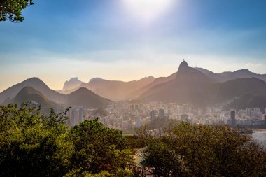 Corcovado Dağı - Rio de Janeiro, Brezilya Rio de Janeiro Skyline havadan görünümü