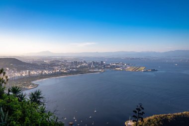 Şehir Rio de Janeiro ve Guanabara Körfezi - Rio de Janeiro, Brezilya Hava görünümünü