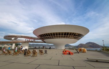 Niteroi, Rio de Janeiro, Brezilya - 3 Kasım 2017: Niteroi Çağdaş Sanat Müzesi (Mac) - Niteroi, Rio de Janeiro, Brezilya