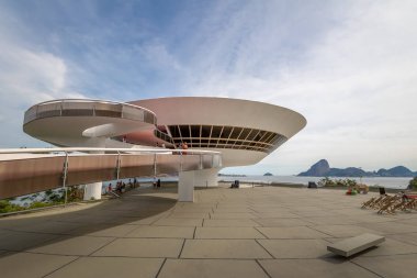 Niteroi, Rio de Janeiro, Brezilya - 3 Kasım 2017: Niteroi Çağdaş Sanat Müzesi (Mac) - Niteroi, Rio de Janeiro, Brezilya