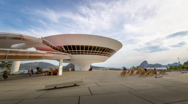 Niteroi, Rio de Janeiro, Brezilya - 3 Kasım 2017: Niteroi Çağdaş Sanat Müzesi (Mac) - Niteroi, Rio de Janeiro, Brezilya