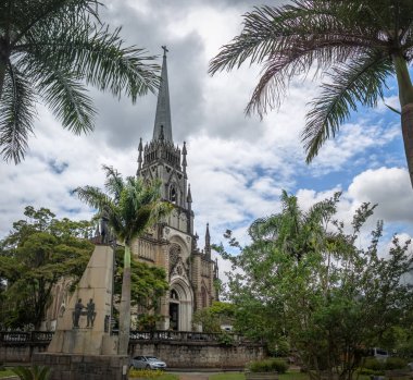 Petropolis, Brezilya - 9 Kasım 2017: Petropolis Cathedral of Saint Peter Alcantara - Petropolis, Rio de Janeiro, Brezilya