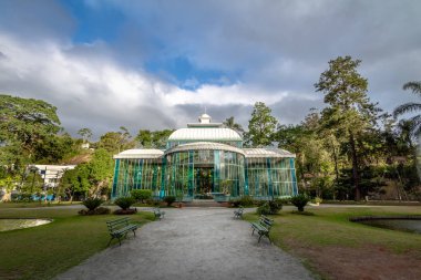 Petropolis, Brezilya - 7 Kasım 2017: Kristal Saray (Palacio de Cristal) - Petropolis, Rio de Janeiro, Brezilya