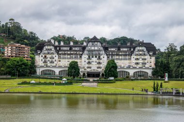 Petropolis, Brezilya - 9 Kasım 2017: Quitandinha Sarayı eski Casino Oteli - Petropolis, Rio de Janeiro, Brezilya