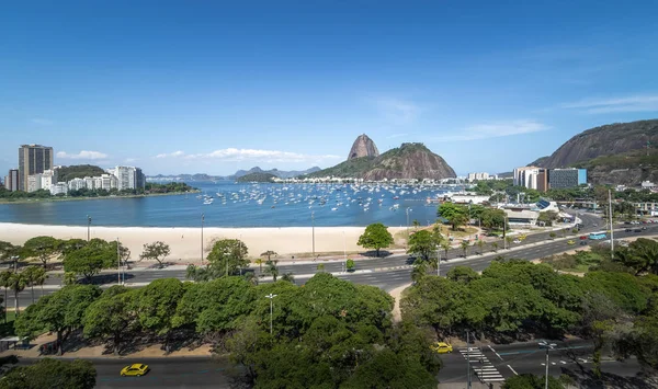 Letecký Pohled Botafogo Záliv Guanabara Cukrová Sekaná Hora Rio Janeiro — Stock fotografie