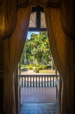 Rio de Janeiro, Brezilya - 24 Ekim 2017: Catete Sarayı manzaralı, eski Başkanlık Sarayı şimdi evler Cumhuriyet Müzesi - Rio de Janeiro, Brezilya