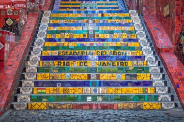 Rio de Janeiro, Brezilya - 24 Ekim 2017: Escadaria Selaron Steps - Rio de Janeiro, Brezilya