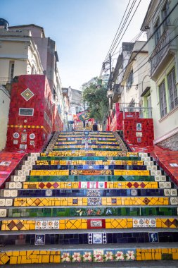 Rio de Janeiro, Brezilya - 24 Ekim 2017: Escadaria Selaron Steps - Rio de Janeiro, Brezilya