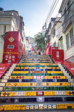 Rio de Janeiro, Brazil - Oct 24, 2017: Escadaria Selaron Steps - Rio de Janeiro, Brazil clipart
