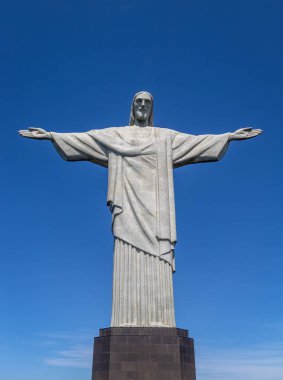 Rio de Janeiro, Brezilya - 2 Kasım 2017: İsa'nın kurtarıcı heykel - Rio de Janeiro, Brezilya