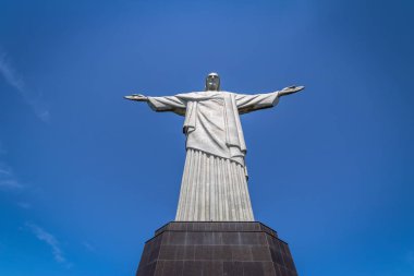 Rio de Janeiro, Brezilya - 2 Kasım 2017: İsa'nın kurtarıcı heykel - Rio de Janeiro, Brezilya