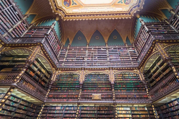 Rio Janeiro Brazil Oct 2017 Royal Portuguese Cabinet Reading Interior — Stock Photo, Image