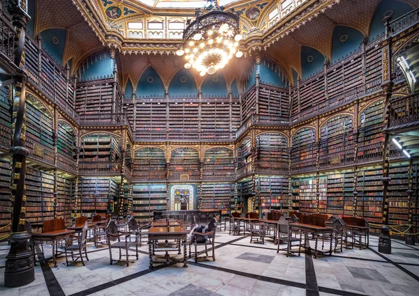 Rio Janeiro Brazil Oct 2017 Royal Portuguese Cabinet Reading Interior — Stock Photo, Image