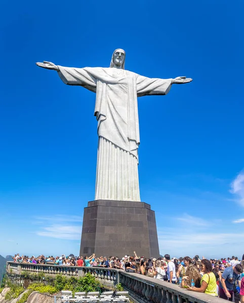 Rio Janeiro Brasilia Marraskuuta 2017 Kristus Lunastajan Patsas Rio Janeiro — kuvapankkivalokuva