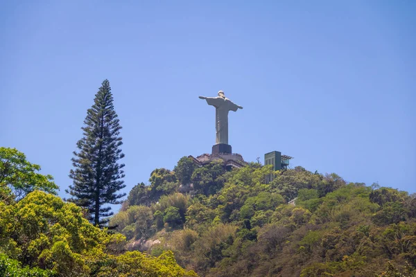 Rio Janeiro Brazylia Listopada 2017 Tyłu Statuę Chrystusa Zbawiciela Góra — Zdjęcie stockowe