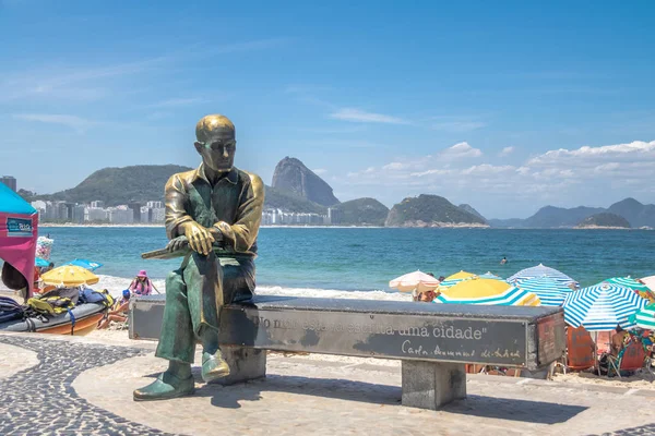 Rio Janeiro Brasil Nov 2017 Estatua Carlos Drummond Andrade Playa — Foto de Stock