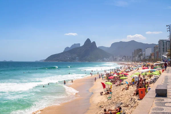 Rio Janeiro Brezilya Kasım 2017 Ipanema Beach Two Brothers Dois — Stok fotoğraf