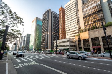 Sao Paulo, Brezilya - Sep 24, 2017: Paulista Caddesi - Sao Paulo, Brezilya