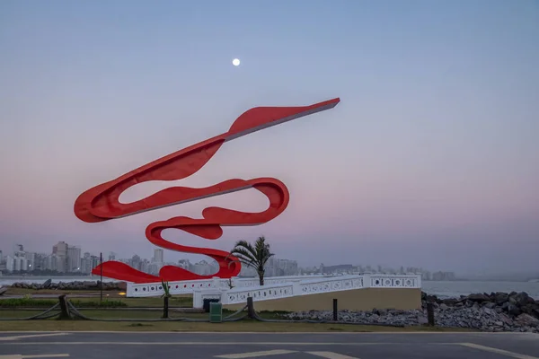 Сантос Бразилія Вересень 2017 Скульптура Tomie Ohtake Морських Жолоб Водовідводу — стокове фото
