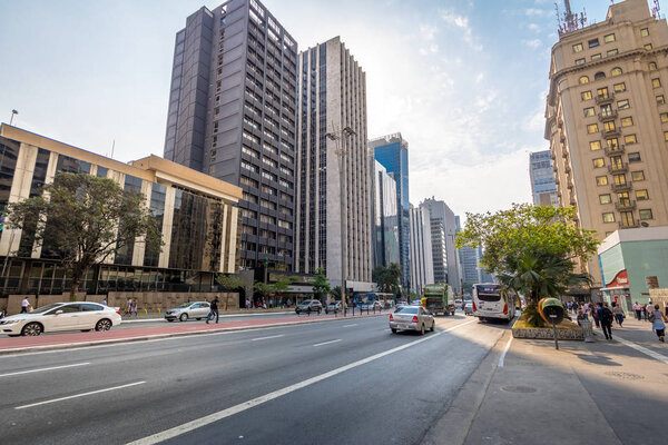 Sao Paulo, Brazil - Sep 24, 2017: Paulista Avenue - Sao Paulo, Brazil