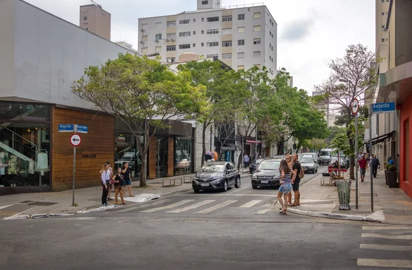 Sao Paulo Brazil Sep 2017 Oscar Freire Fancy Shopping Street — Stock Photo, Image