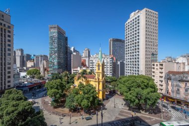 Sao Paulo, Brezilya - 13 Kasım 2017: Nossa Senhora yapmak Rosario dos Homens Pretos (siyah erkekler tespih Our Lady) kilisede Largo Paicandu - Sao Paulo, Brezilya
