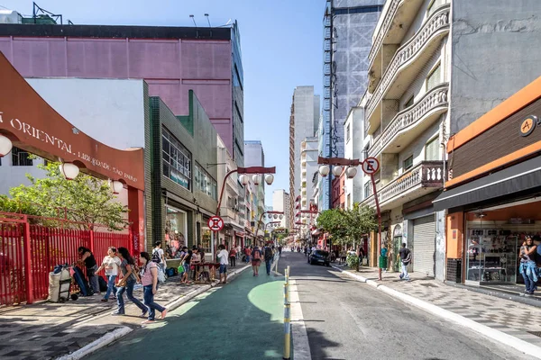 Sao Paulo Brazylia Listopada 2017 Liberdade Avenue Japońskiej Dzielnicy Liberdade — Zdjęcie stockowe