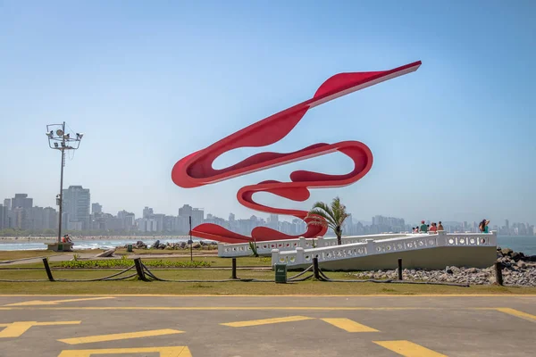 Santos Brazil Sep 2017 Sculpture Tomie Ohtake Marine Outfall Emissario — стокове фото