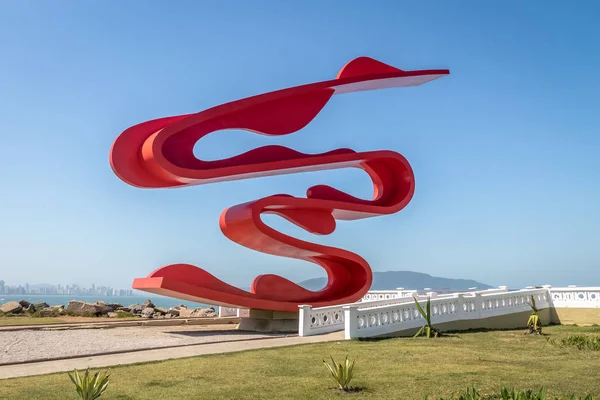 Santos Brazil Sep 2017 Sculpture Tomie Ohtake Marine Outfall Emissario — стокове фото