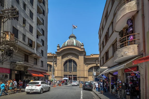 Sao Paulo Brazylia Listopada 2017 Rynek Miejski Mercado Municipal Fasada — Zdjęcie stockowe