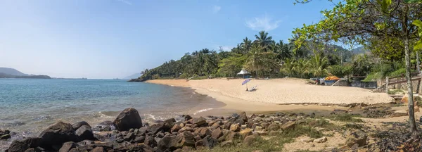 Panoramic View Praia Feiticeira Beach Ilhabela Sao Paulo Brazil — 스톡 사진