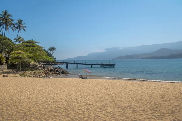 Muelle Praia Feiticeira Beach Ilhabela Sao Paulo Brasil — Foto de Stock