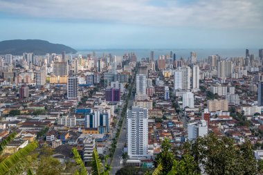 Havadan görünümü Santos City - Santos, Sao Paulo, Brezilya