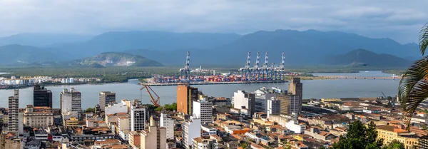 Aerial View Port Santos Santos City Santos Sao Paulo Brazil — Stock Photo, Image