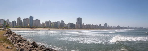 Strand Und Skyline Von Santos Santos Sao Paulo Brasilien — Stockfoto