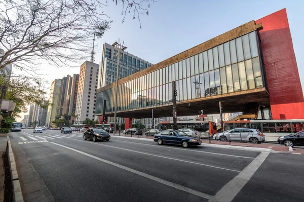 Avenida Paulista Masp Museo Arte Sao Paulo Sao Paulo Brasil —  Fotos de Stock